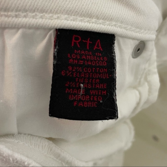 RtA | White Raw Hem Skinny Jeans Size 26 - Picture 8 of 8